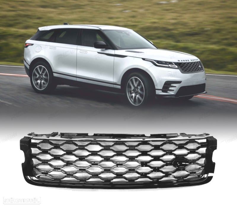 GRELHA FRONTAL RANGE ROVER VELAR 17- LOOK R DYNAMIC PRETO BRILHANTE - 1