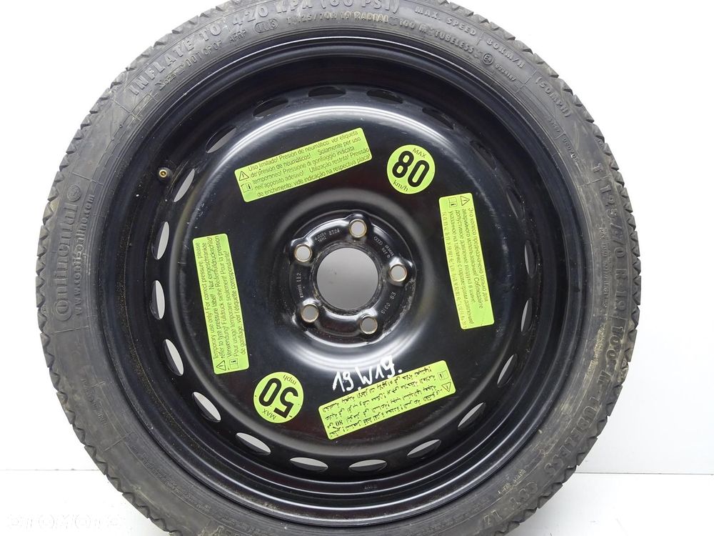 KOŁO DOJAZDOWE ZAPASOWE 125/70R19 5X112 ET29 8K0601027D AUDI A4 B8 A5 8T - 2
