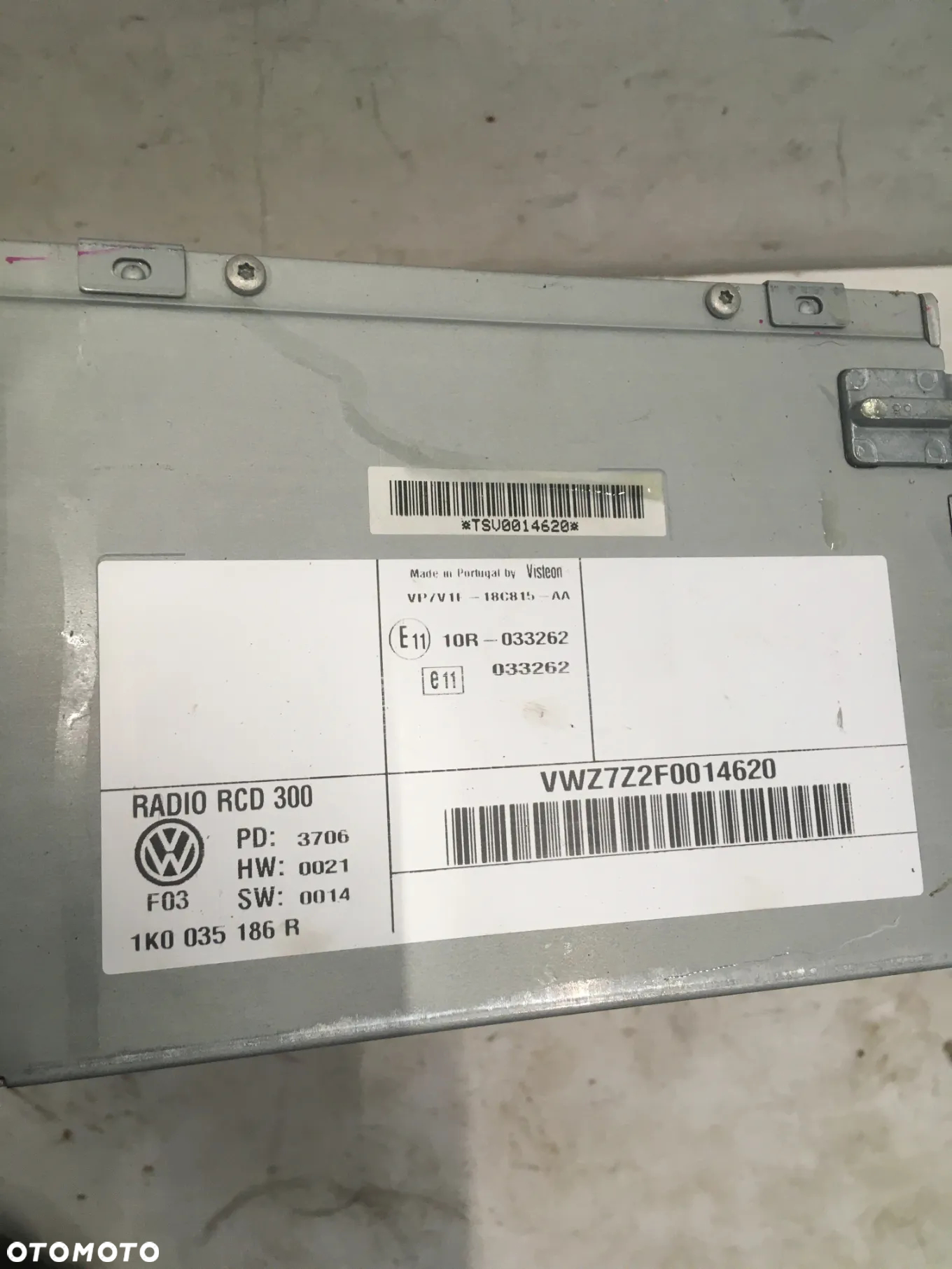 RADIO VW RCD300 Golf V + KOD 1K0035186R - 2