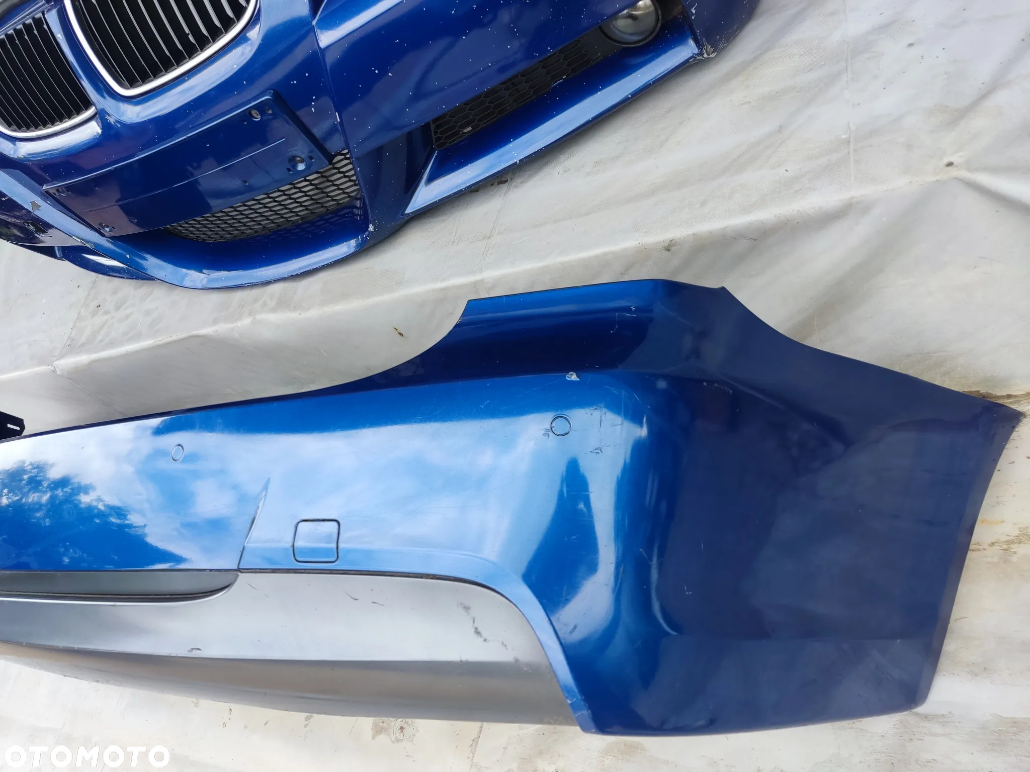 BMW E90 MPAKIET ZDERZAK PRZEDNI TYLNY LISTWY PROGOWE PRÓG PDC KOMPLET LEMANS BLAU - 3