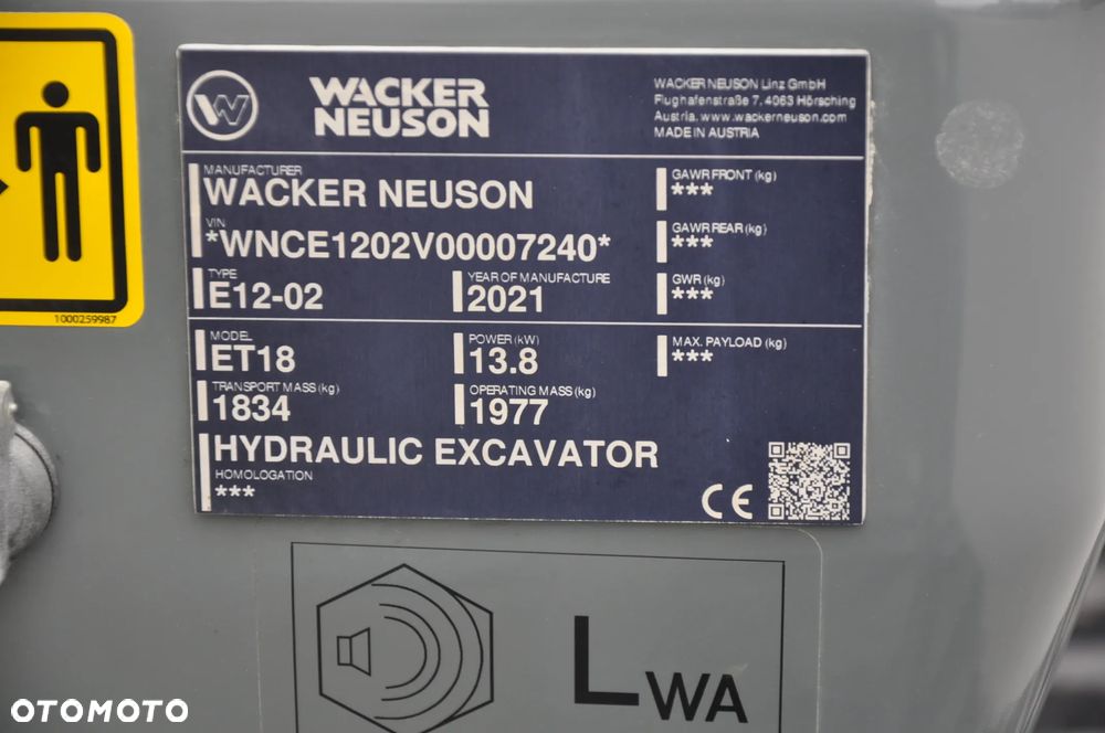 Wacker Neuson ET18 MAŁO MTG JAK NOWA!!! ŁYŻKA SKARPOWA HYDRAULICZNA WYJŚCIA HYDRAULICZNE - 27