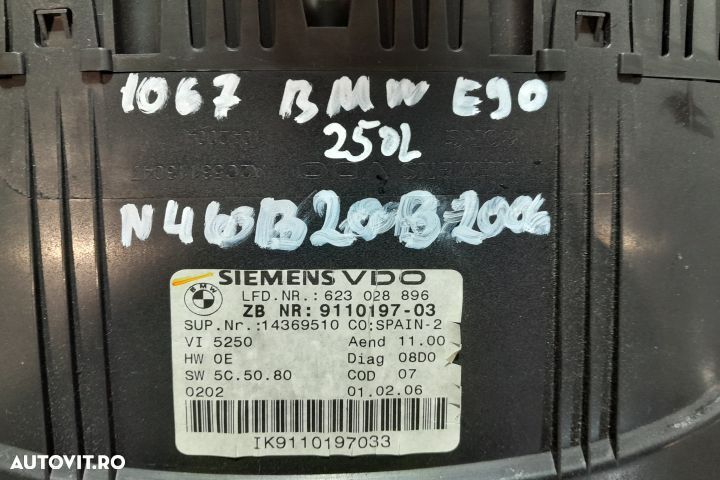 Ceasuri bord 9110197 BMW Seria 3 E90 [2004 - 2010] Sedan 318i MT (129 - 3