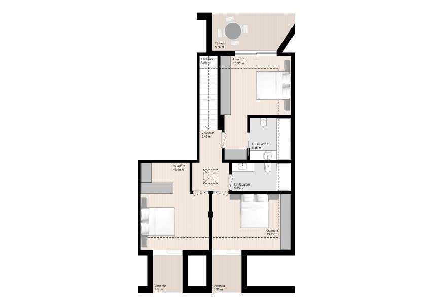 WHITE II junto praias, T3 Duplex Office, com vistas mar - Grande imagem: 3/45