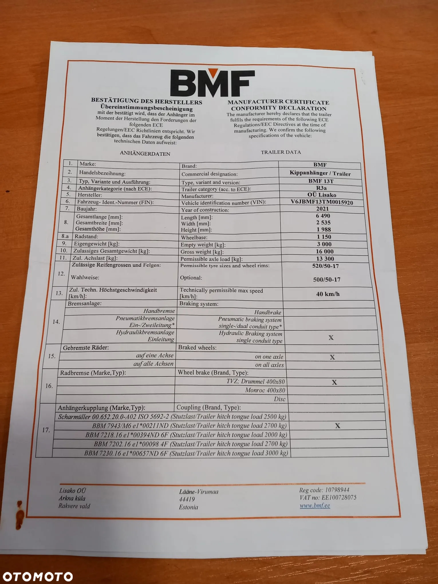 Inny LISAKO OU BMF 13T - 8