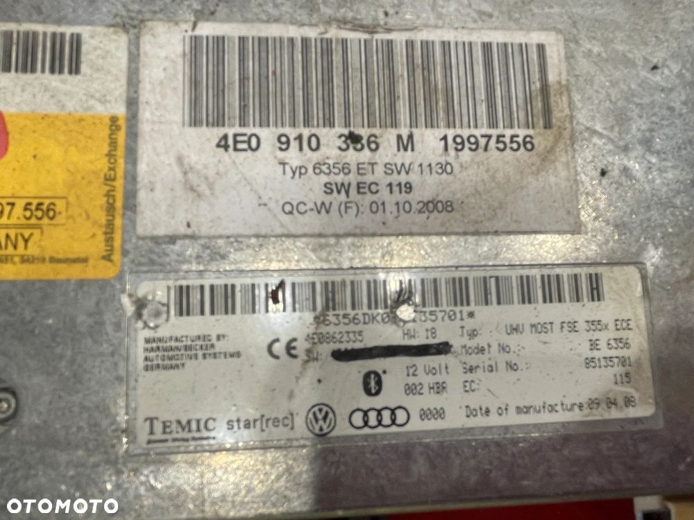4E0910356M MODUL STEROWNIK BLUETOOTH AUDI - 3
