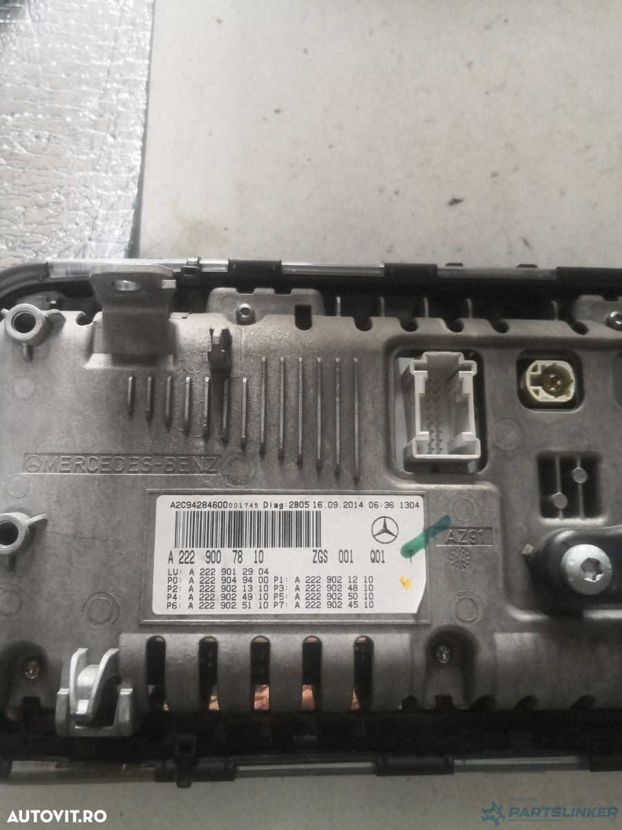 Display bord MERCEDES-BENZ S-CLASS (W222, V222, X222) [ 2013 - > ] S 350 BlueTEC / d (OM 642.861) 190KW|258HP A2229007810 OEM A229007007 - 3