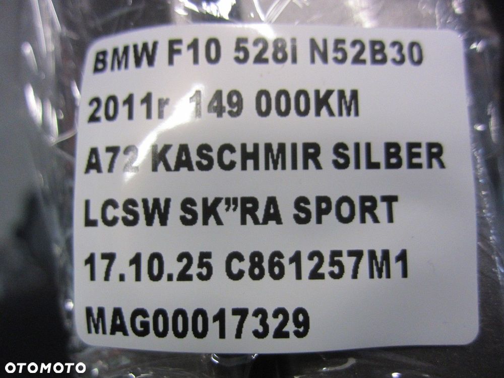 BMW F10 LISTWA DACHOWA PRAWA KASCHMIRSILBER RELING DACHOWY 7234338 7274740 - 9