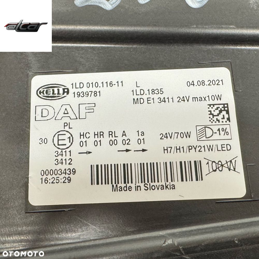 REFLEKTOR LAMPA LEWA PRZÓD ZWYKŁA + LED DAF XF 1LD 010.116-11 - 7