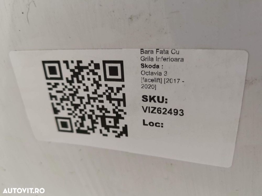 Bara Fata Cu Grila Inferioara Skoda  Octavia 3 [facelift] 2017 2018 20 - 8