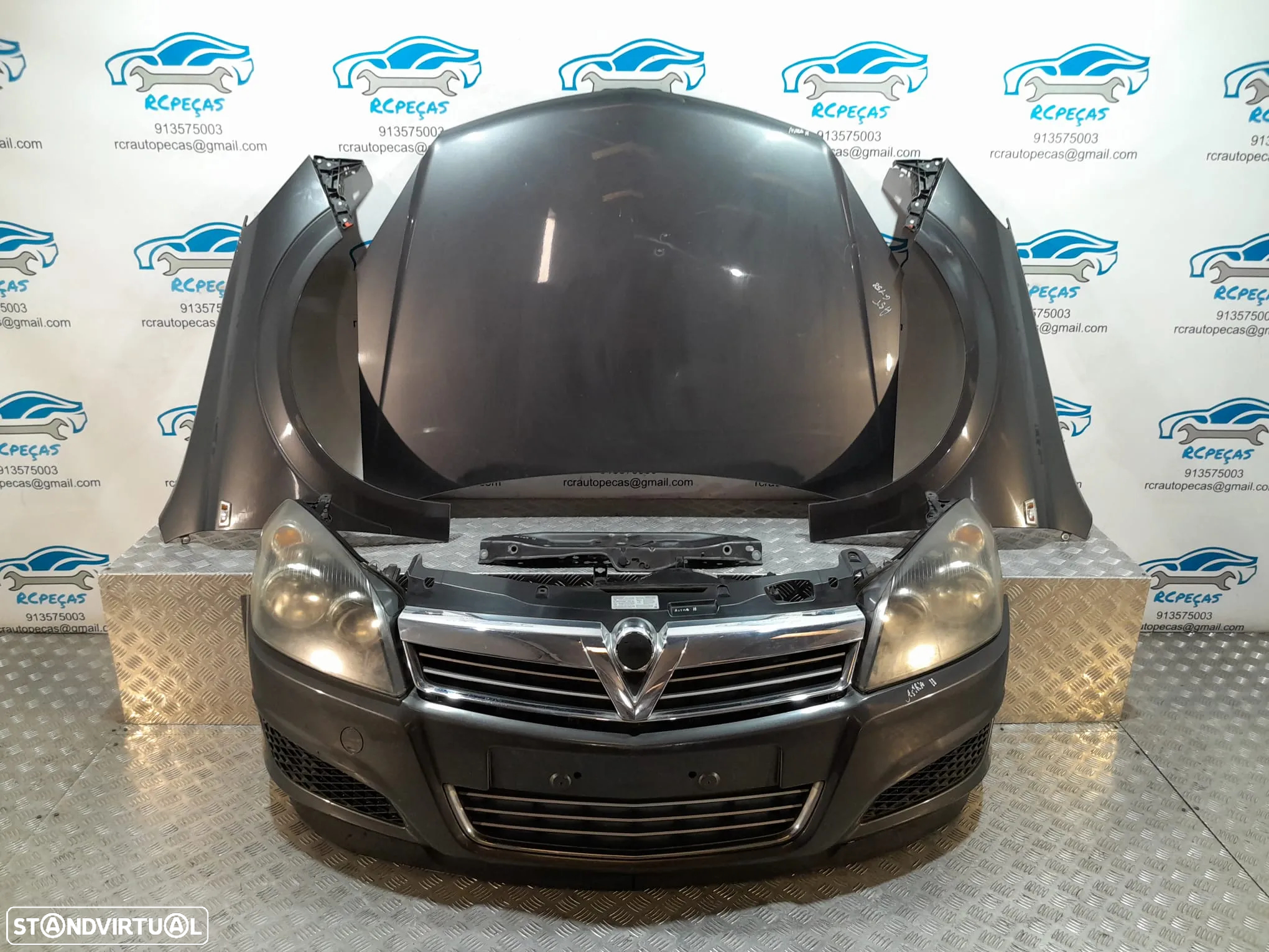 FRENTE COMPLETA OPEL ASTRA H A04 CAPOT PARACHOQUES GUARDA-LAMAS OTICAS RADIADOR VENTILADOR FRENTE FIBRA REFORÇO - 19