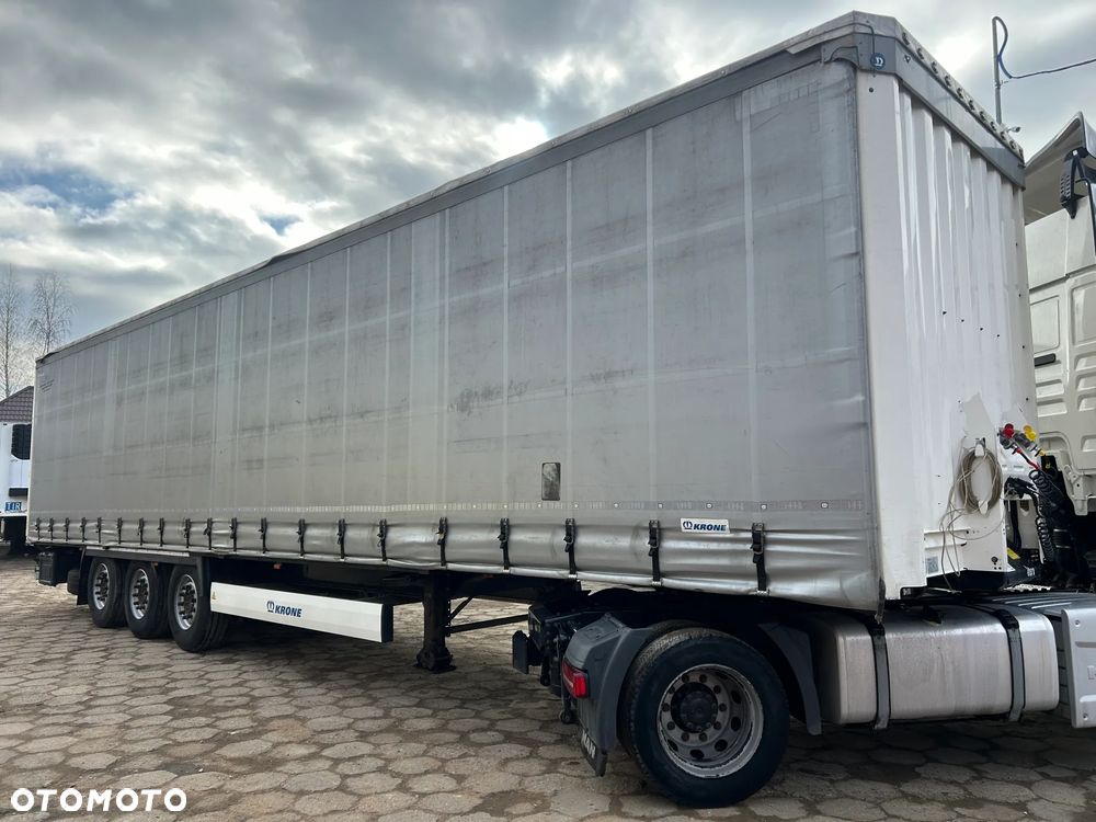 Krone FIRANKA / NOWE OPONY DUNLOP / OŚ PODNOSZONA / BARDZO ŁADNA RAMA / OSIE KRONE / DWA KOŁA ZAPASOWE / NACZEPA 2018 ROK !! - 1