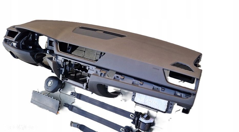 skoda superb iii 3v lift 19-24r deska konsola airbag poduszki pasy oryg - 3