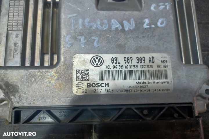 Calculator motor ECU 03L907309AD 0281017947 - 2.0 CFF 03L907309AD 028 - 3