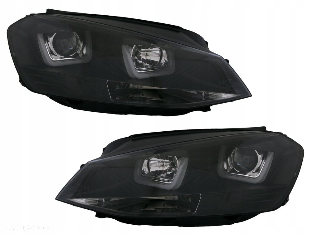 Reflektor Lampa kpl Ringi Angel Eyes U-LED Tuning Black VW Golf VII 7 5g0 - 1