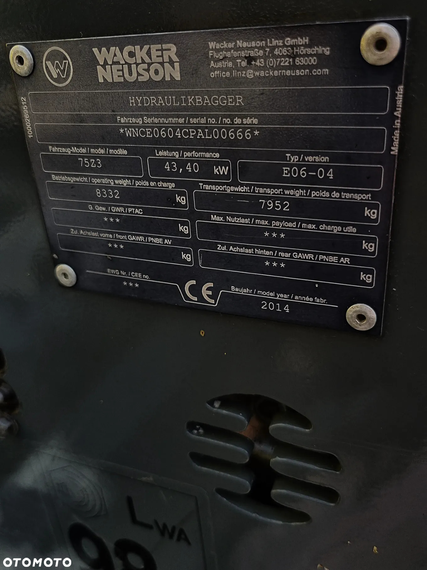 Wacker Neuson 8 ton Koparka Gąsienicowa 75Z3- komplet łyżek!- 2015r IMPORT NORWEGIA Klima jak Nowa - 7