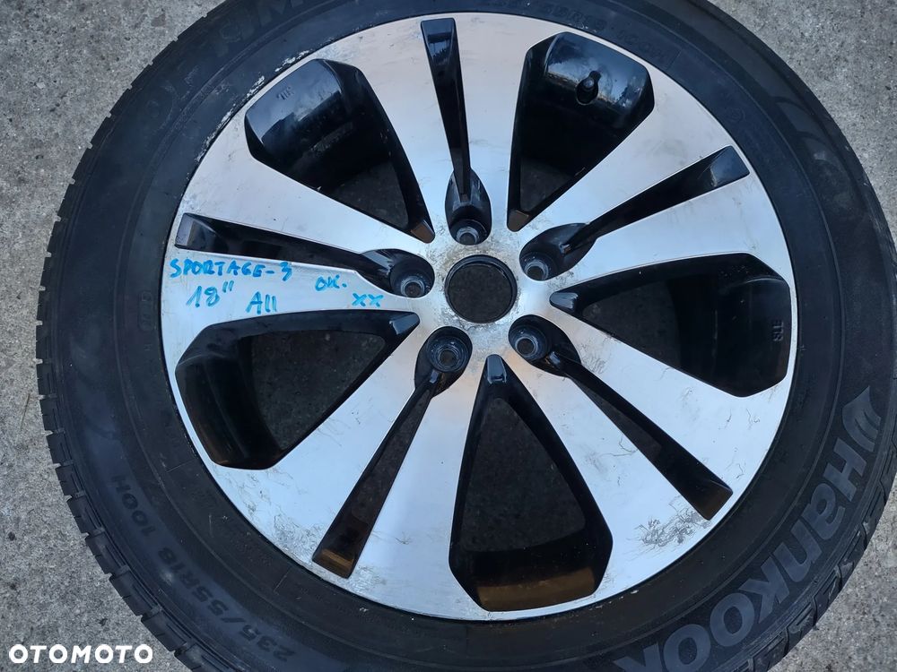 KOŁO FELGA ALUMINIOWA OPONA HANKOOK OPTIMO K415 52910-3U300 KIA SPORTAGE III 18 CALI ORYGINAŁ PROSTA !!! - 2