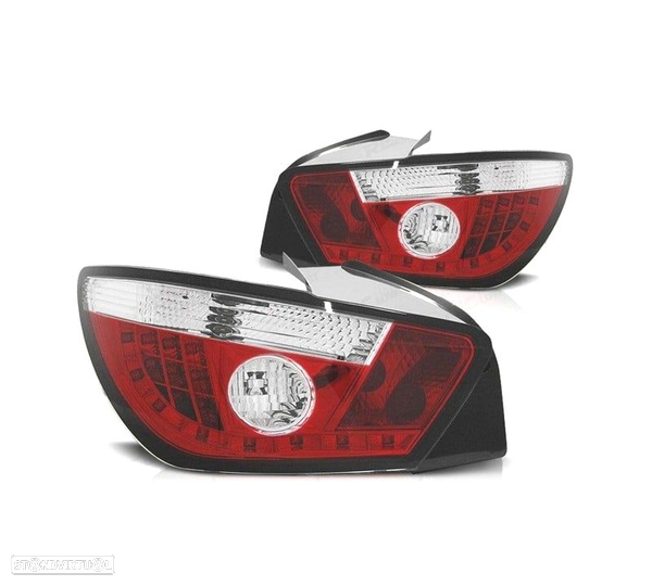 FAROLINS TRASEIROS LED PARA SEAT IBIZA 3P 08-12 VERMELHO BRANCO