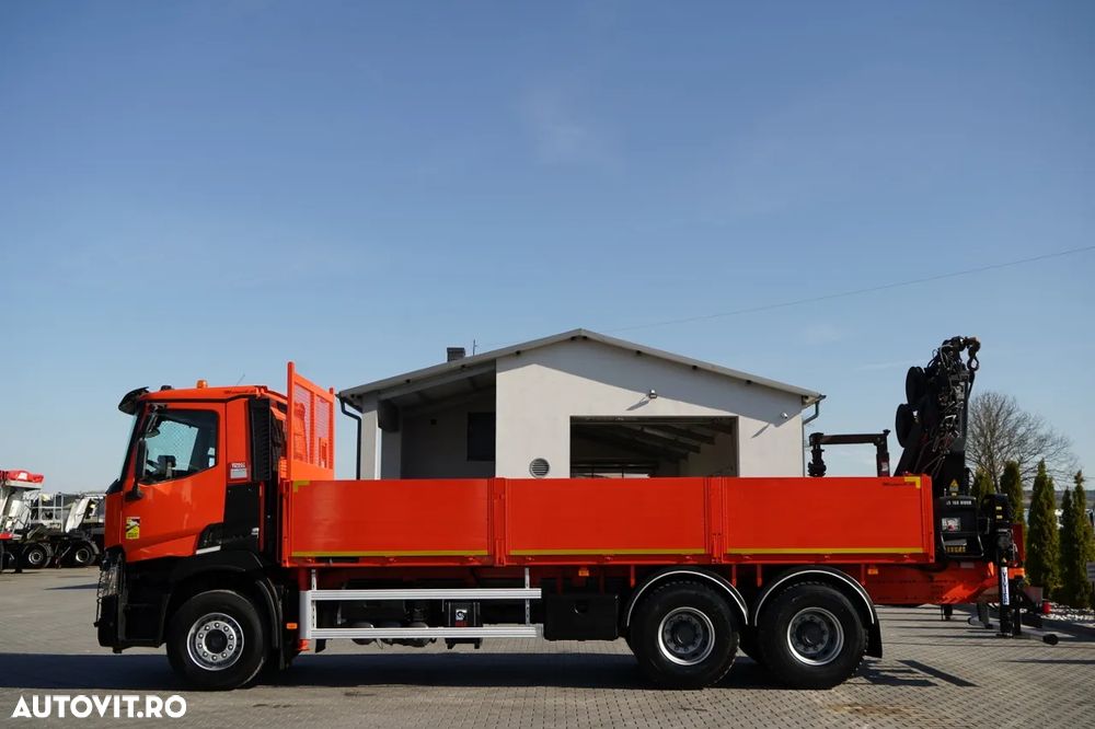 Renault C 430 / 6x4 / LIVRARE 6.7 M + CUPTOR HIAB 166 ES-4 / EXTENSIE 12.5 M / RADIOCOMANDĂ / FURCĂ / ROTATOARE - 8