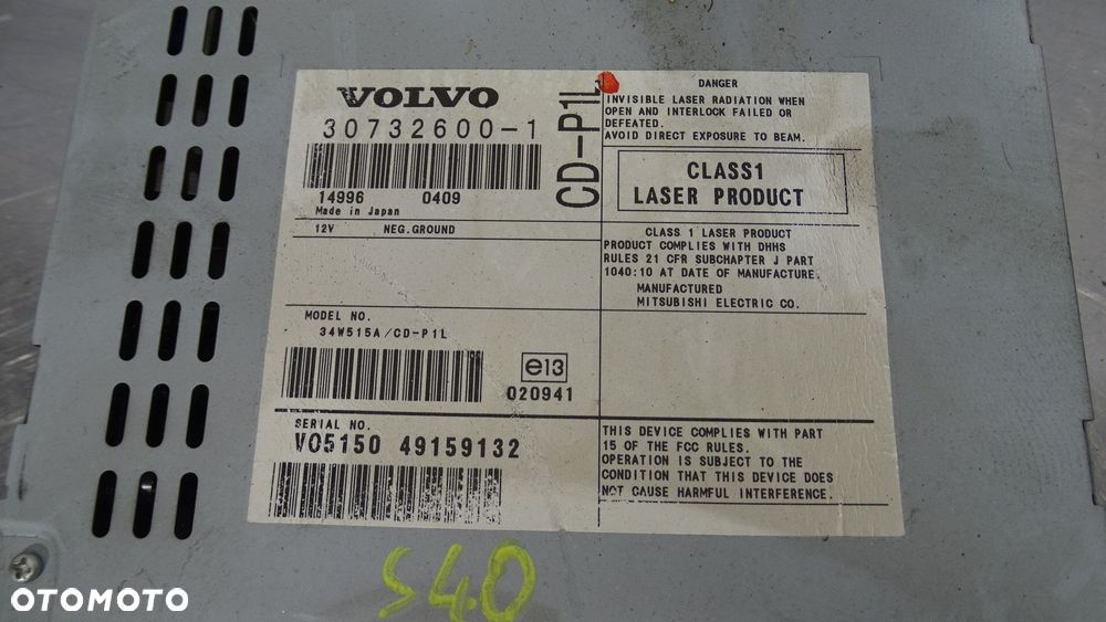 ZMIENIARKA CD VOLVO S40 II 2.0 - 2