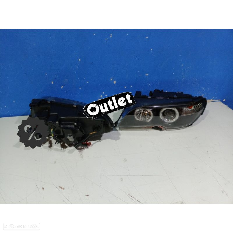 R144941C7 FARÓIS XENON BMW E46 2 PORTAS 03-06 OLHOS DE ANJO CCFL FUNDO NEGRO - 6
