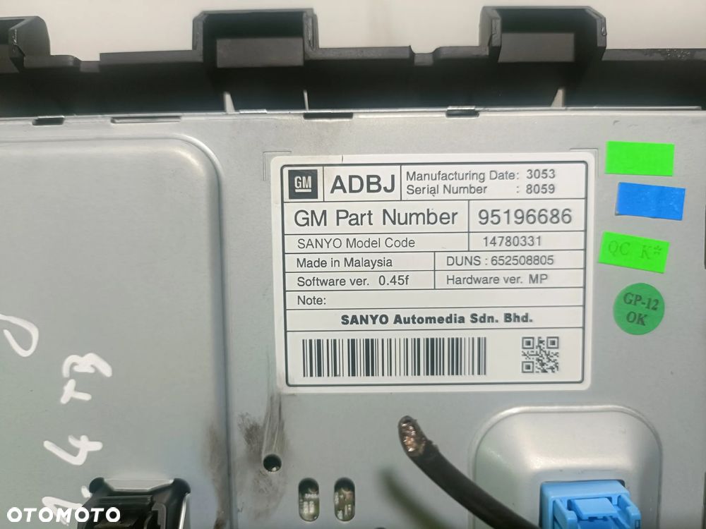 OPEL ASTRA IV J 09-19 ekran wyświetlacz radia 95196686 * - 4