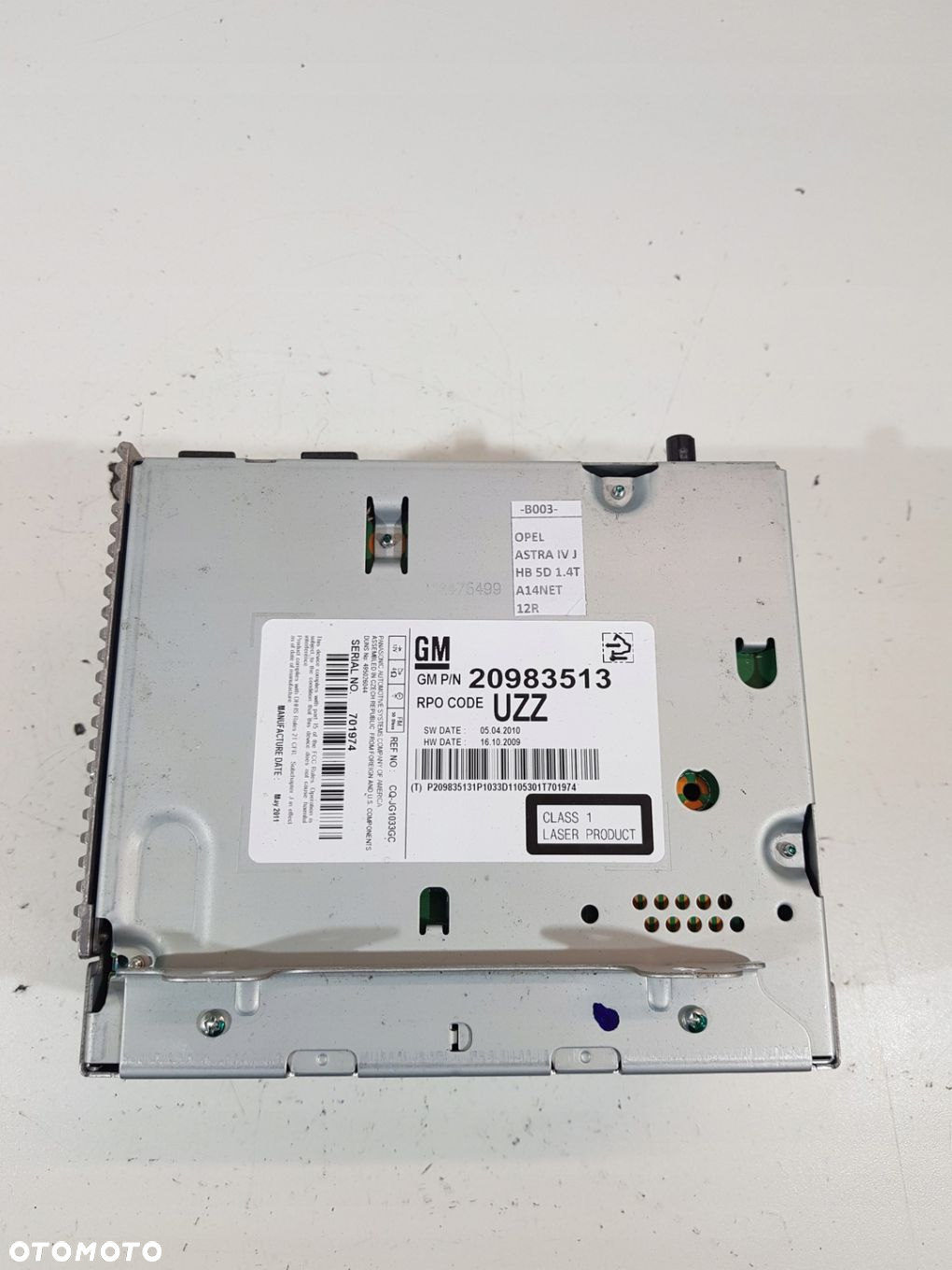 RADIOODTWARZACZ RADIO OPEL ASTRA J IV 20983513 - 11