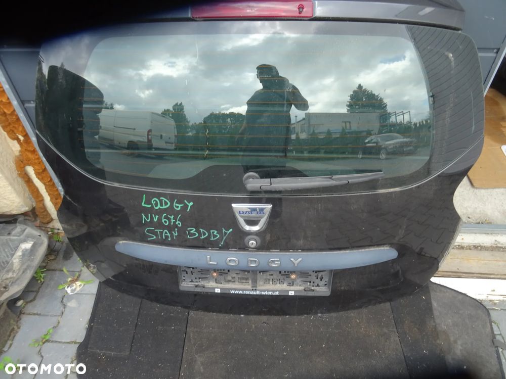 DACIA LODGY DRZWI LEWE TYLNE NV676 CZARNE ORYGINAL LAKIER STAN BDB SZYBA PODNOSNIK LISTWA ZAMEK KLAMKA ITP - 13