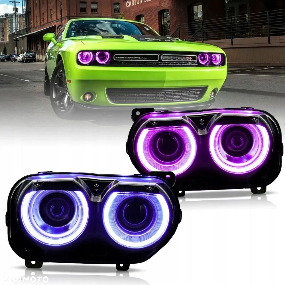 Reflektor Lampa kpl Vland LED Neon RGB Tuning Dodge Challenger Lift 2014- - 3