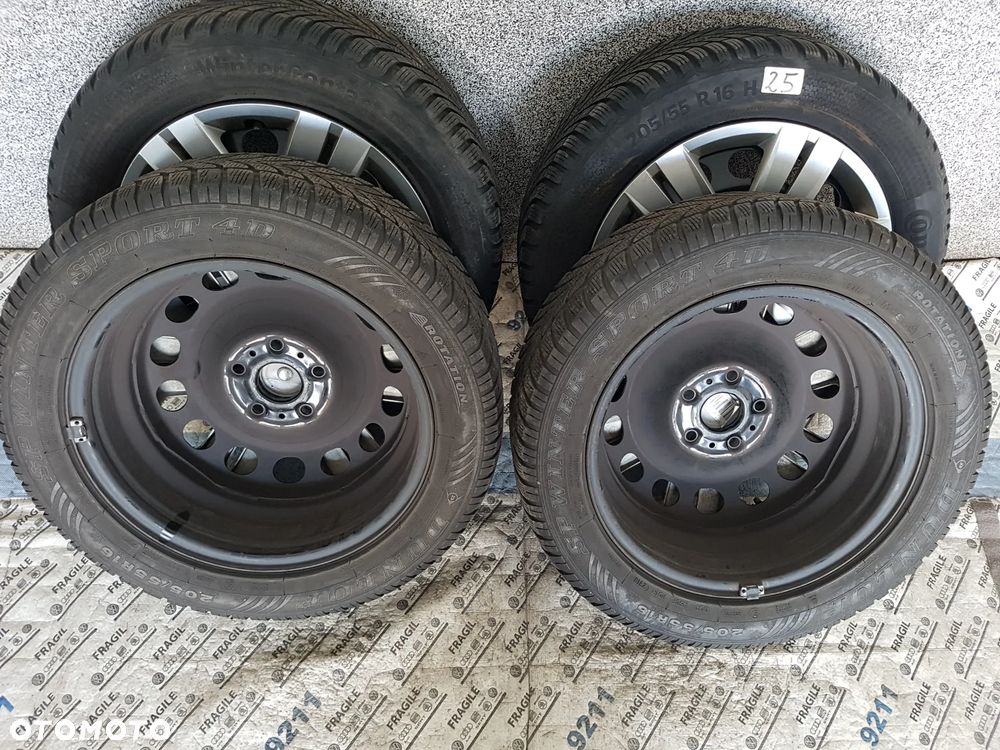 KOŁA ZIMOWE KOŁPAKI 205/55R16 VW GOLF CADDY PASSAT JETTA SKODA  AUDI 5X112 - 27