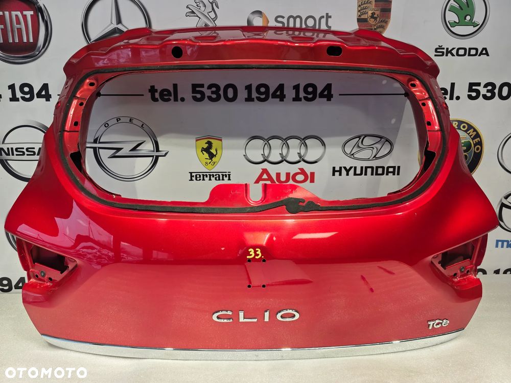 RENAULT CLIO IV , LIFT 12-19 HB HATCHBACK ŁADNA KLAPA TYLNA TYLNIA TYŁ , KOLOR BORDO METALIK , NR 901229142R , NR AUKCJI KL33 - 1