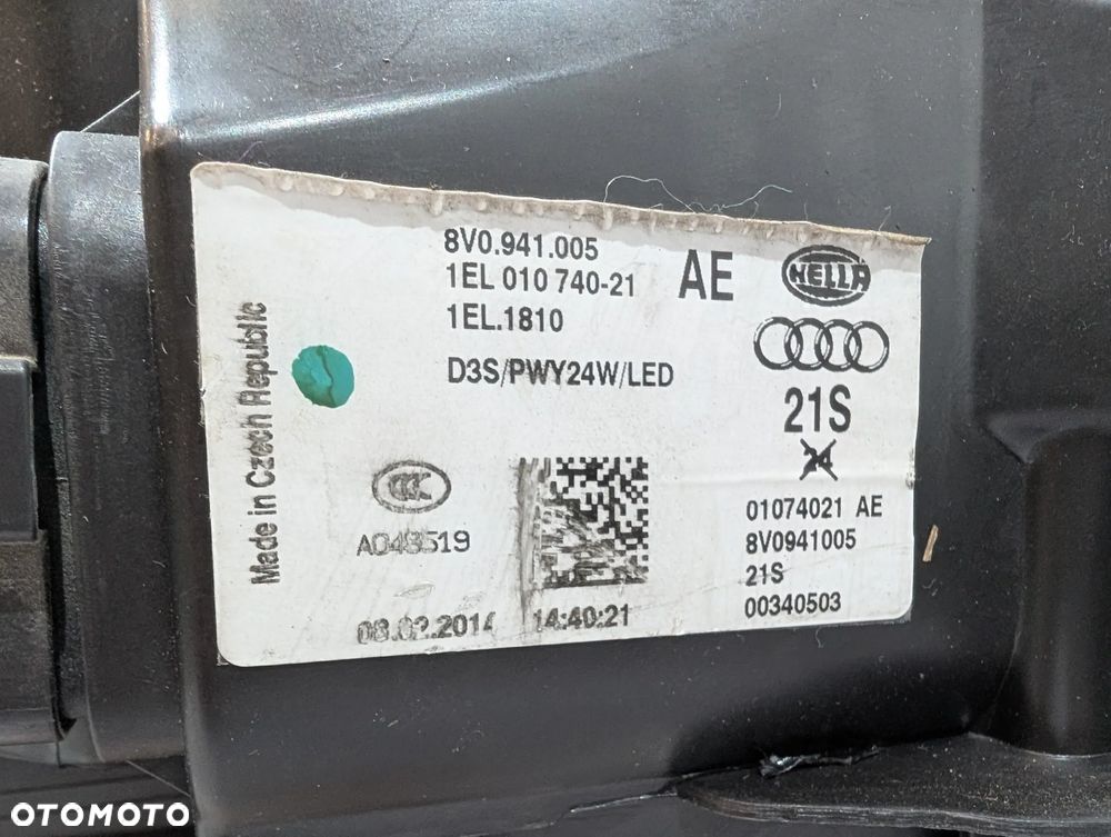 AUDI A3 8V LAMPA LEWA PRAWA PRZÓD XENON 8V0941005 8V0941006 EUROPA KOMPLETNE - 8
