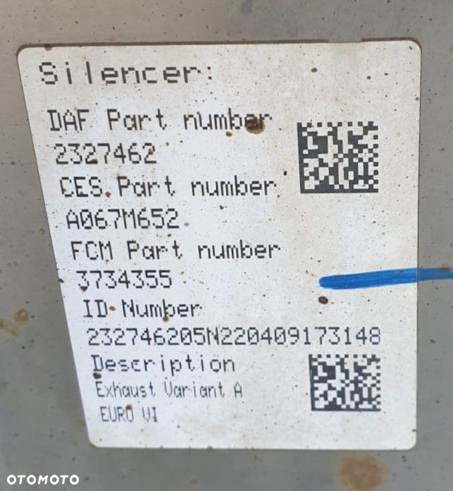 KATALIZATOR KOMPLETNY WYDECH TŁUMIK DPF DAF XF XG 2327462 niski przebieg 2022r. - 5