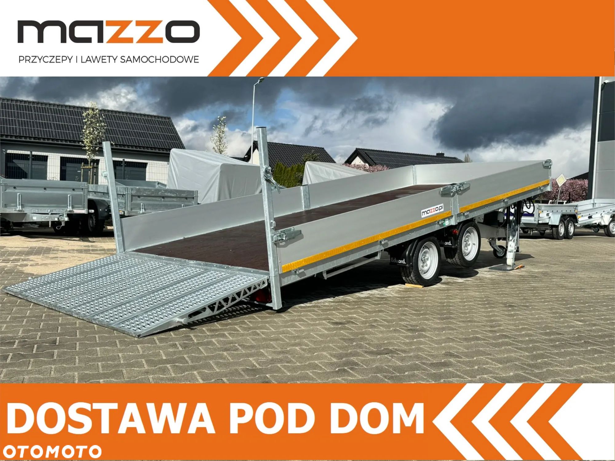 MAZZO DOSTAWA! Przyczepa PLATFORMA Eduard wym. 506x200x30cm UCHYLNA ELEKTRYCZNIE DMC 3500 kg NOWOŚĆ! - 1