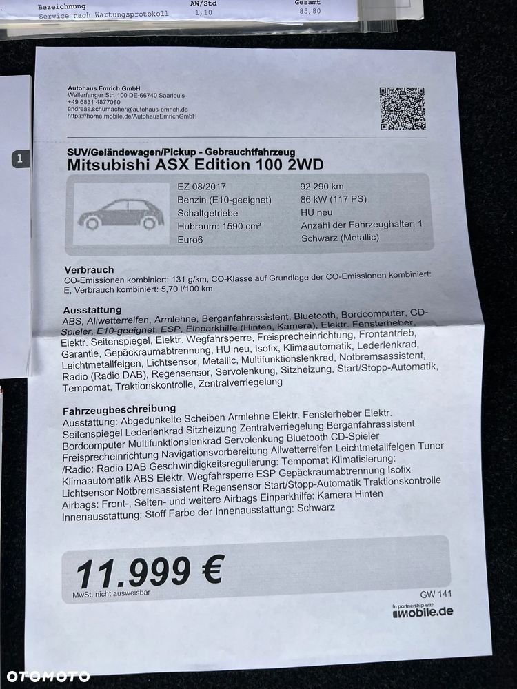Mitsubishi ASX 1.6 2WD Edition 100+ - 41