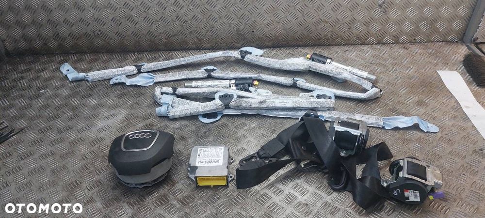 ZESTAW POSTRZAŁOWY MODUŁ AIRBAG PODUSZKA KIEROWCY KURTYNY PASY AUDI A6 C6 - 1