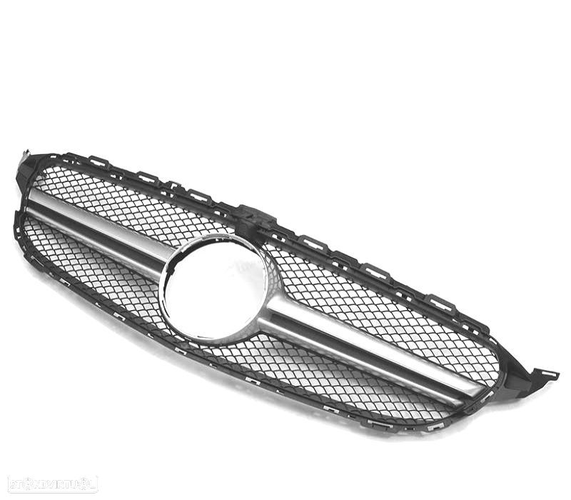 GRELHA FRONTAL MERCEDES W205 14-18 LOOK AMG C63 CAMARA CROMADA - 6