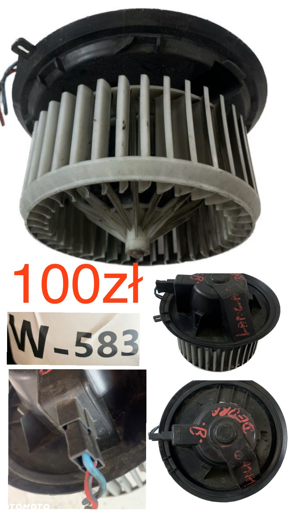 Wentylator dmuchawa nagrzewnicy Opel Adam Corsa D E Fiat Grande Punto Evo Mito VW Sharan Alhambra Galaxy Ford Fiesta Fusion B 01-07r Citroen AX Clio II Mitsubishi Spacestar 12-23r BMW F20 F30 F31 Lancia Dedra Fiat Idea 03-12r Smart Forfour 04-06r  Oryginał - 9