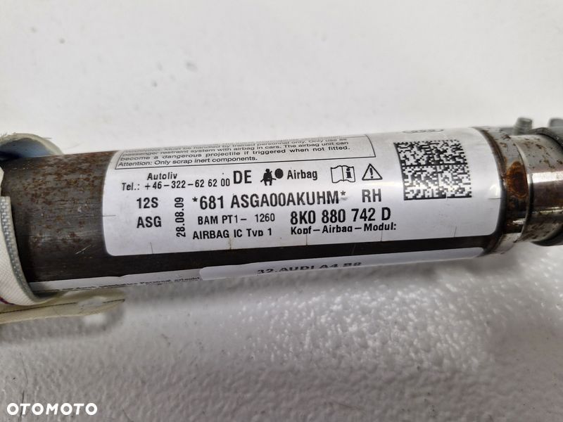 AUDI A4 B8 PODUSZKA KURTYNA POWIETRZNA AIRBAG PRAWA 8K0880742D - 5