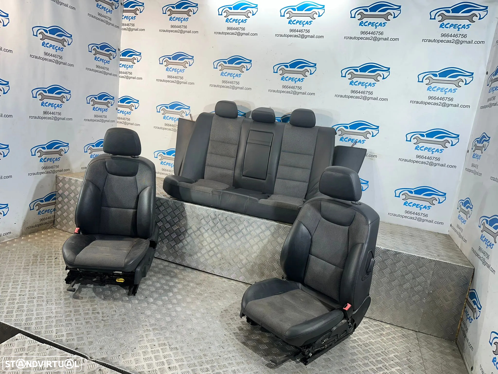 .Conjunto Bancos Pele Tecido Elétricos Frente Frontais Tras Traseiros Originais AMG Sport Mercedes-Benz Classe C W204 S204 Station Carrinha 2007 - 2014 - 4