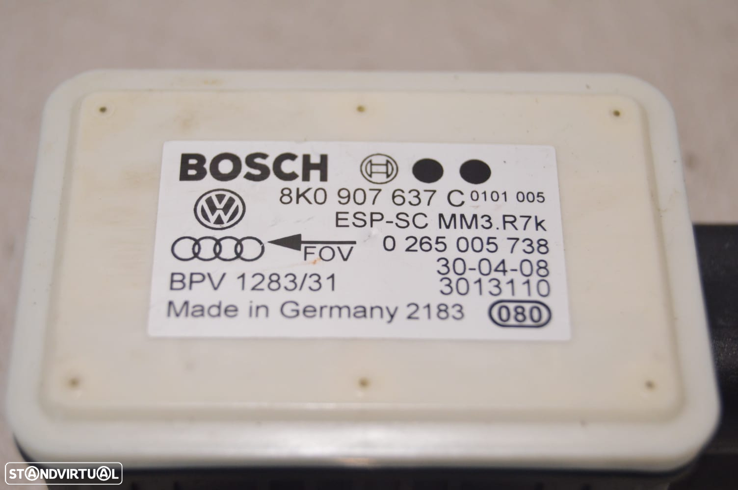 SENSOR SENSORES VELOCIDADE ESP AUDI A5 8T3 8TA 8T0 8K0907637C 8K0907637 0265005738 BOSCH S5 RS5 S4 A4 B8 Q5 8RB - 4