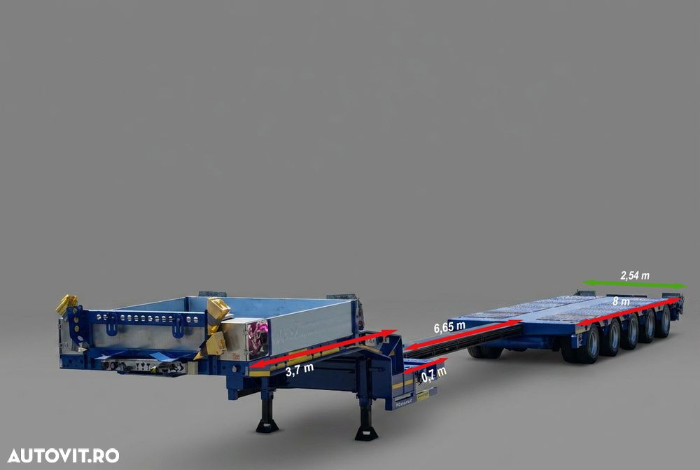 Faymonville REMORCĂ JOSĂ FAYMONVILLE / STZ-5AX / EXTENSIBILĂ / 5 AXE / MTA: 68 TONE / AXE DE DIRECȚIE / SUPORT / 19,1 M / SAF - 2