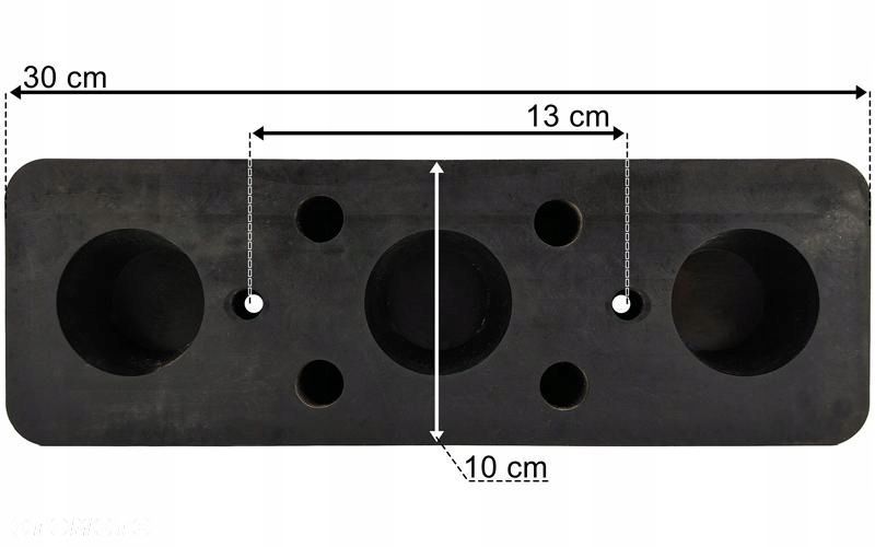 ODBÓJ ODBOJNIK GUMOWY NACZEPY 300x100x80 2 OTWORY - 3