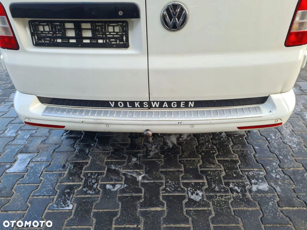 VW T5 LIFT zderzak tył kompletny biały LB9A PDC - 1