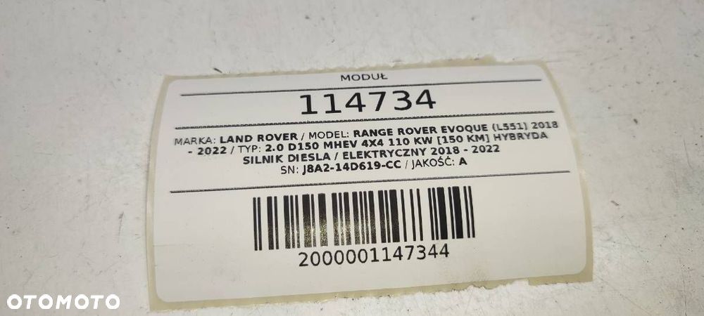 MODUŁ STEROWNIK DRZWI LAND RANGE ROVER EVOQUE II L551 J8A214D619CC - 4