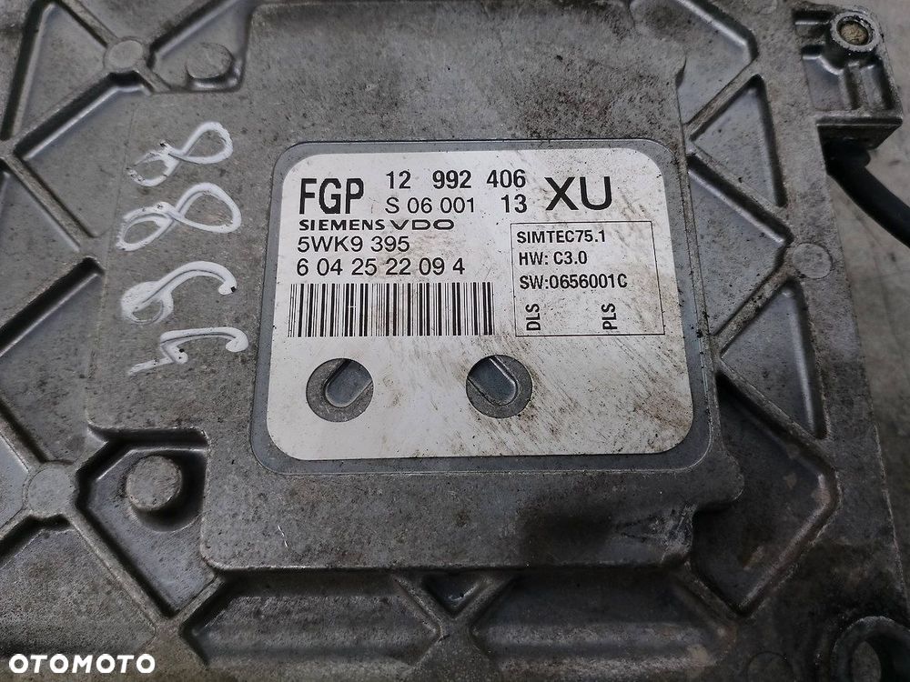KOMPUTER, STEROWNIK OPEL ZAFIRA B 12992406XU 5WK9395 1.8 16V - 2
