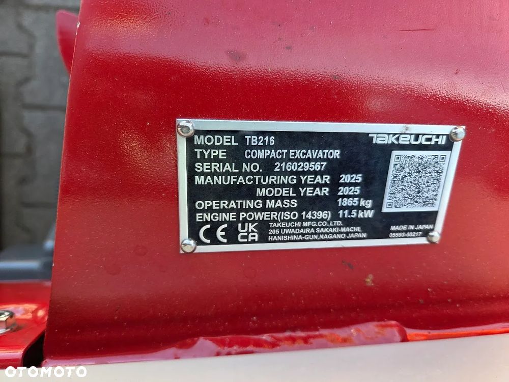 Takeuchi Koparka Gąsienicowa Takeuchi TB216 V0 DEMO - 3 łyżki - 10