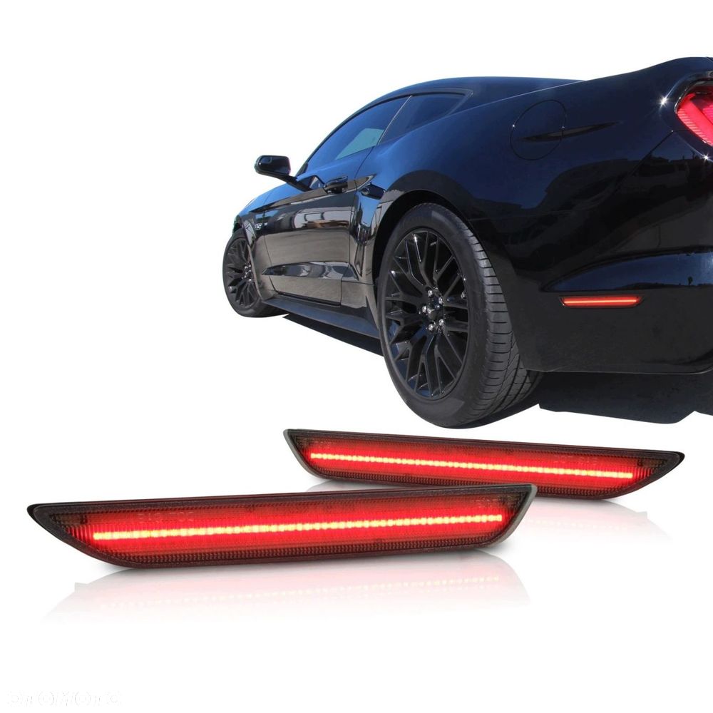 Lampy Obrysowe tylne kpl LED Tuning Black Ford Mustang VI 6 2015-2023 Lift - 2