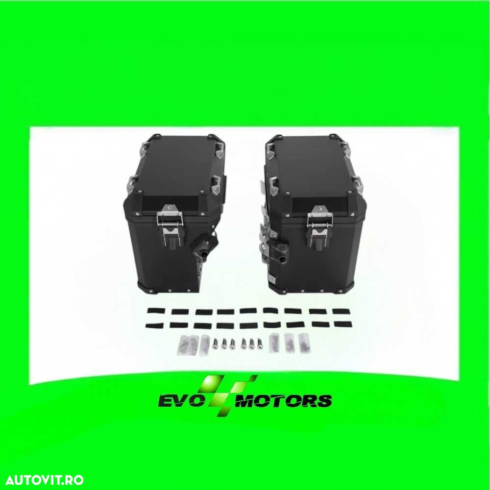 SET Cutii Genti Laterale Sidecase Aluminiu 48L pentru BMW GS R1200 R1250 F850 F900 A273BLACK - 1
