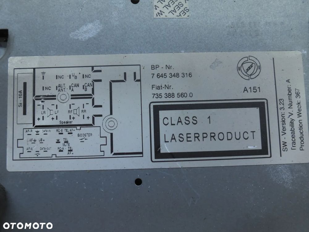 Radio Cd Fiat Punto 188 7353885600 7645348316 Blaupunkt - 3