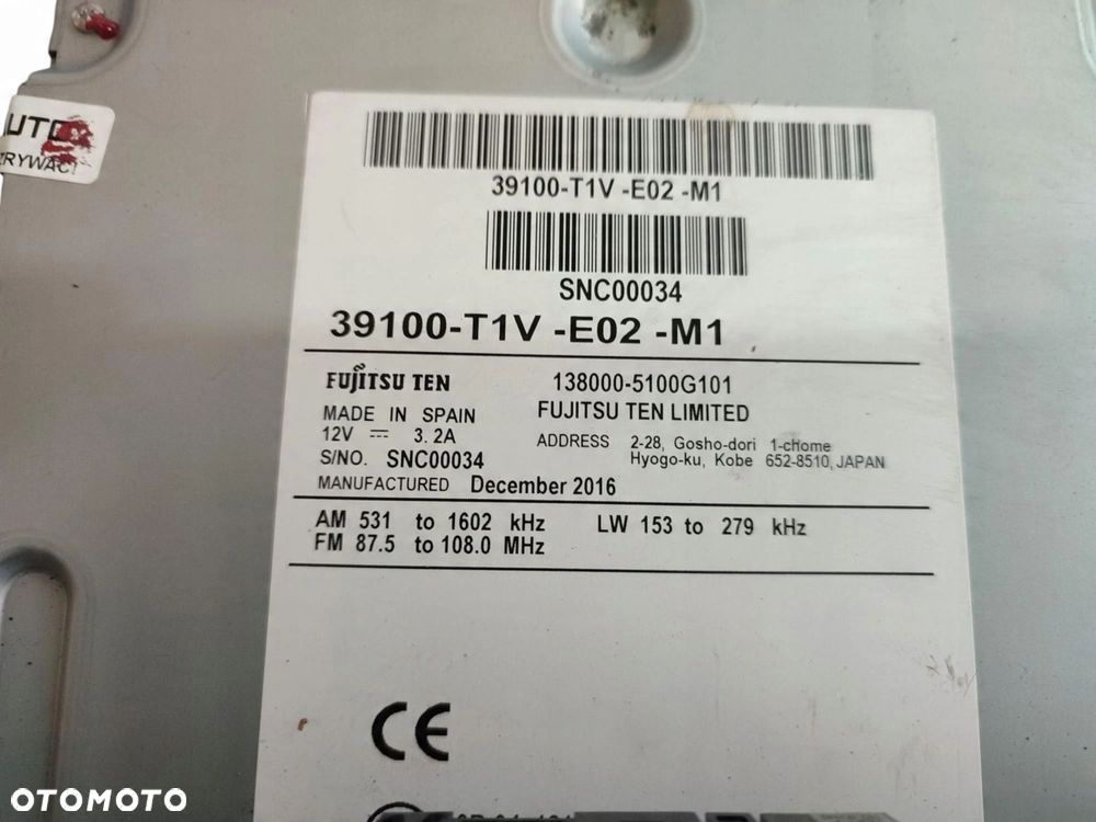 RADIO HONDA CR-V IV LIFT (2014-2018) 1.6 i-DTEC 120KM 39100-T1V-E02-M1 - 5